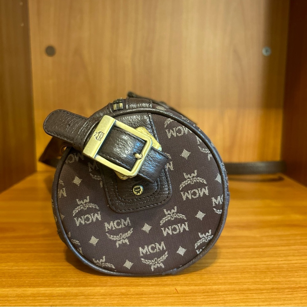 MCM 2way Cylinder/Papillon Crossbody/Shoulder Bag Brown - Picture 6 of 13